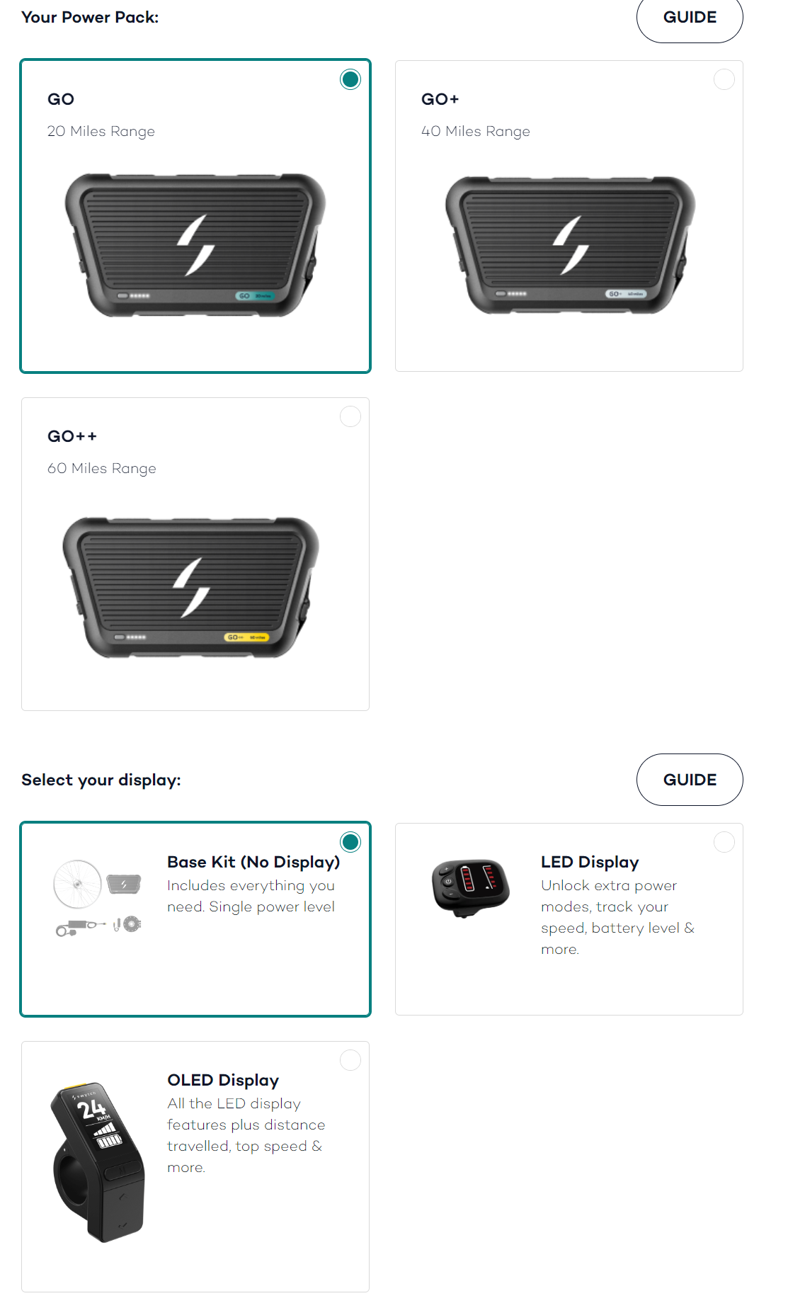 Which Power Pack option should I pick in the GO Order Portal